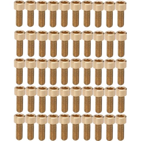 50 vis en cuivre à tête hexagonale creuse M6x16mm, kit de fixation industrielle M6, 50 pièces de visserie en cuivre pour assemblage mécanique (1/5)