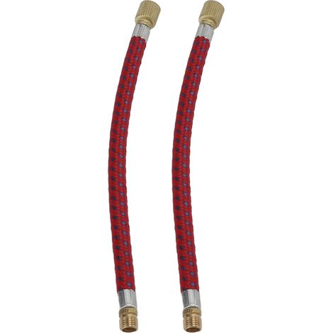 2 pièces Pompe à Vélo avec Rallonge de 16,6 cm/6,5 pouces en Nylon et Cuivre, Double Valve pour Tubes de Gonflage (1/5)