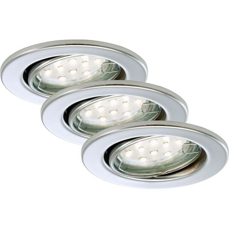 3er Set LED Einbauleuchte, Ø 8,6 cm, 3 W, Chrom, Briloner Leuchten
