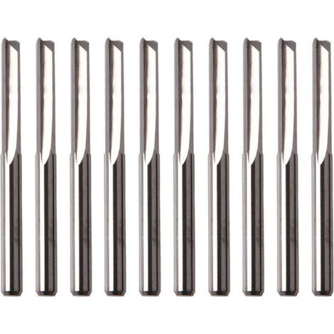 10 Pièce Fraise Droite à Double Tranchant,Outils Fraise 2 Fltes Droites,Fraises en Carbure de Tungstène,pour la Machine de Gravure du Bois,Machine de Gravure CNC (1/5)