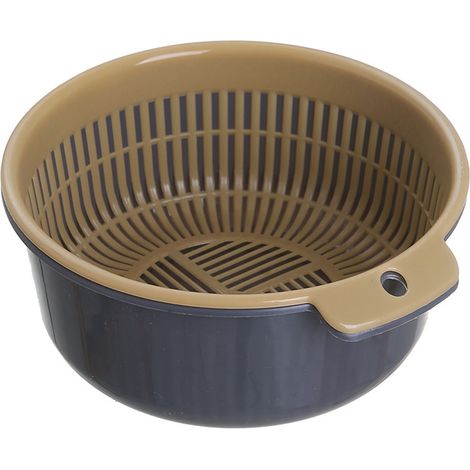 Ensemble de paniers égouttoirs à double couche pour légumes et fruits, à drainage rapide, et passoires de cuisine. (1/4)