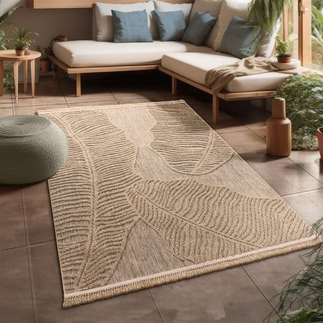 Paco Home Outdoor Teppich wetterfest & langlebig Modern Jute-Sisal-Optik Terrasse & Balkon 80x150 cm (1/5)