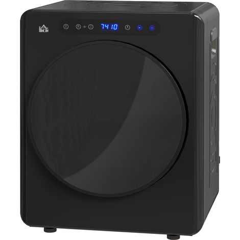 Sèche linge à évacuation, sèche-linge électrique 1000 W 3 Kg, 6 modes de séchage, minuterie, acier inoxydable, noir