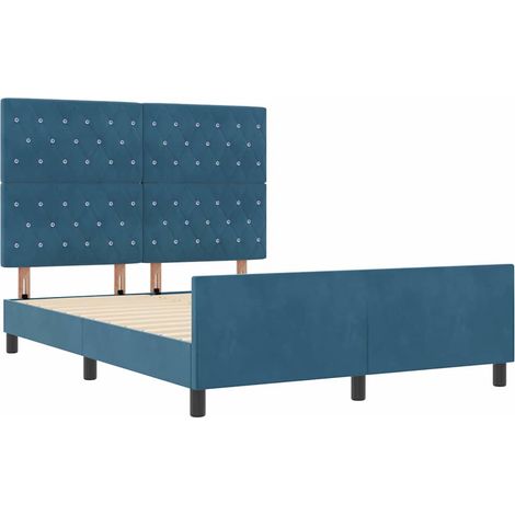 Cama tipo Box Spring Azul Oscuro 160 x 200 cm Terciopelo vidaXL (1/5)