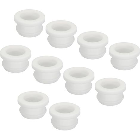 10pcs Bouton-pression Caoutchouc Œillet Prise Montage Dia 19mm ID 15mm Joint Anti-Rayures pour Electrique Boîte Câble Tuyau Blanc (1/5)