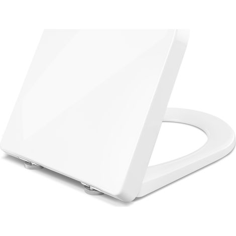 Woltu – Abattant WC adulte en plastique – Charnières inoxydables – Couvercle antibactérien Softclose – Dimensions 47,5 x 36,1 cm – Charge 150 kg (1/5)