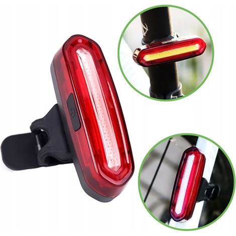 Fanale posteriore a LED per bicicletta, con potente batteria al litio ricaricabile da 3,7 V 600 mAh e commutazione del colore rosso-bianco. (1/5)