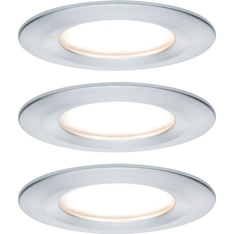 Nova Spot encastrable pour salle de bains jeu de 3 LED LED 18 W IP44 Aluminium (tourné) (1/5)