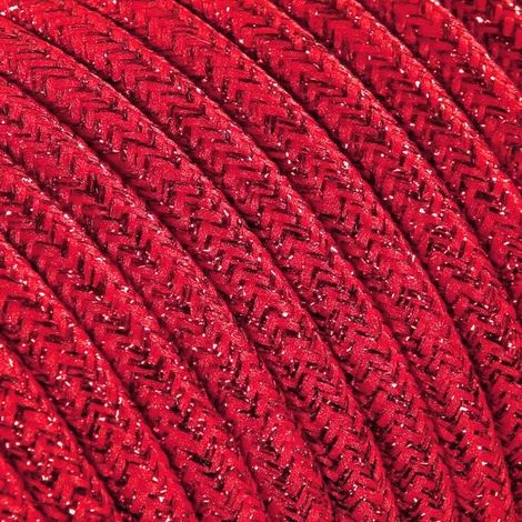 Fil Électrique Tissu Moulin Rouge Brillant 2x0,75mm² - Câble Électrique Textile de Qualité