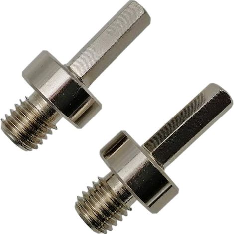 2 Pièces Adaptateur M14 Filetage Mâle à 3/8 Tige Hexagonale Femelle pour Meuleuse Perceuse Forage (1/5)