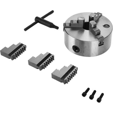 Mandrin de tour auto-centrant métal 3 mors, kit de remplacement accessoire avec clé, K11-160, pièce d'usure pour tour (1/5)