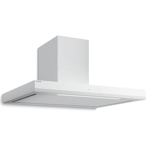 Klarstein – Hotte décorative murale 90 cm – Débit d'air 595 m³/h – Classe A++ – Commandes tactiles – Éclairage LED – Filtre charbon inclus – Silencieuse