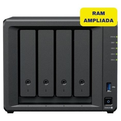NAS Synology Diskstation DS925+/ 4 Bahías 3.5- 2.5/ 8GB DDR4/ Formato Torre