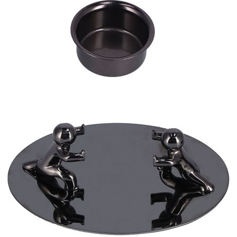 Kerzenständer aus Edelstahl, romantischer Kerzenständer, Kerzenhalter-Ornament für die Heimdekoration, Schwarz (1/5)