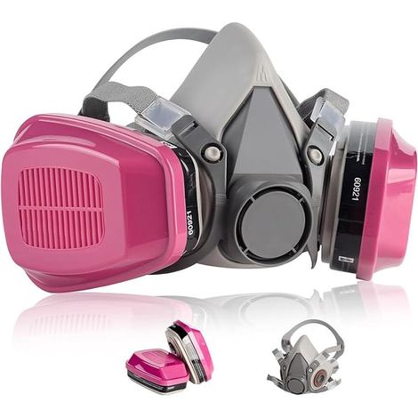 Halbmaske mit Filtern 60921, Staubmaske für Schleifarbeiten, Feinstaub, Bauarbeiten und Schweißarbeiten (1/4)