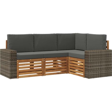 Conjunto de sofás de exterior 4 uds. Poliéster vidaXL (1/5)