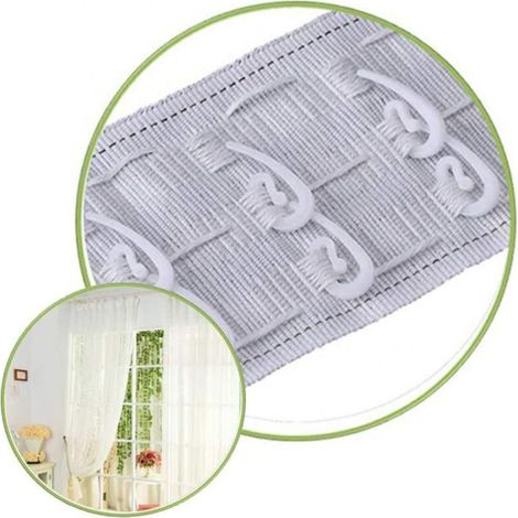 Lot de 100 crochets de rideau en plastique pour rideau de douche (1/3)
