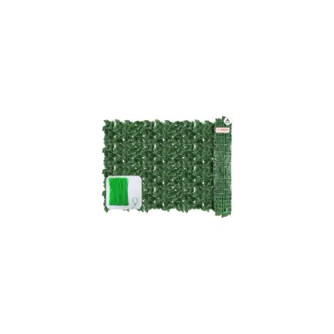 Panneau mural en gazon artificiel PE 120x40 pouces, décor végétal pour haie ou clôture intérieure et extérieure, vert