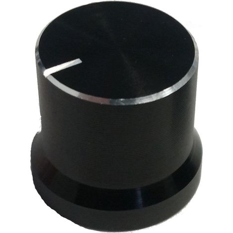 Perilla del potenciómetro de aluminio negro de 15 mm