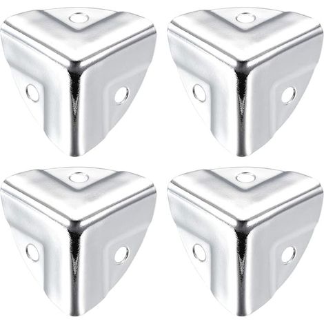 Coin Protecteur Boîte Meuble Métal Angle Protection Bord Argenté 4Pcs(23cm)