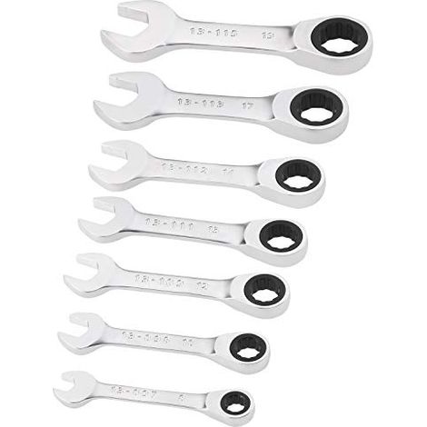 Stanley Juego de llaves mixtas cortas de carraca gris 7 pcs (1/3)