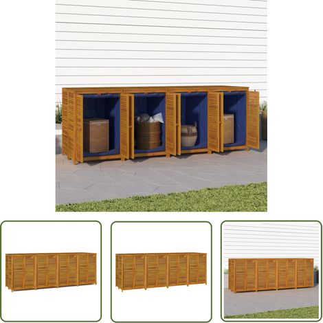 The Living Store Boîte de rangement de jardin 280x87x104 cm bois massif d'acacia - Coffre De Jardin - Rangement Extérieur - Meuble De Jardin - Acacia Massif - Boîte De Rangement (1/5)