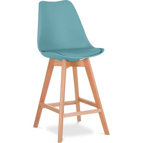 Taburete Estilo Escandinavo - Patas de Madera - Denisse