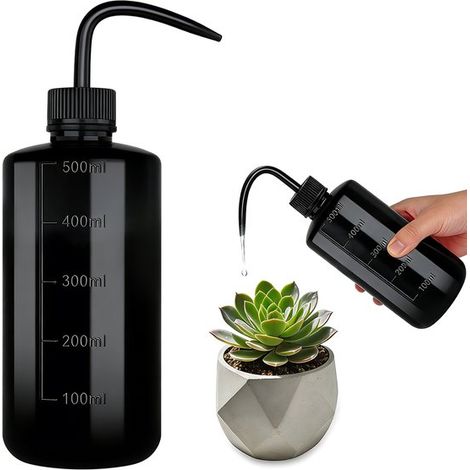 Regadera de 500 ml，Botella de plástico exprimible，Apta para suculentas，plantas artificiales de interior y plantas pequeñas en maceta，21 x 7 cm (1/5)