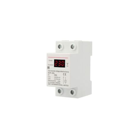 Stabilisateur de Tension 230V 40A, Tension Récupération Automatique Protection, Automatique Protecteur de Montage sur Rail DIN, Dispositif Protection Contre (1/5)