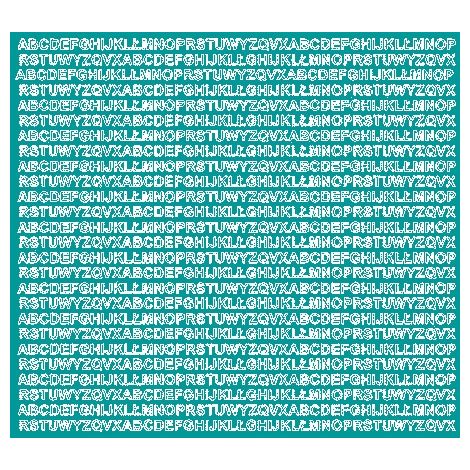Lettere adesive autoadesive, lettere da 5 mm, turchese opaco (1/2)
