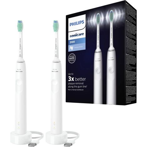 Spazzolini elettrici Philips Soniccare, confezione da 2, bianchi, HX3675/13 (1/5)