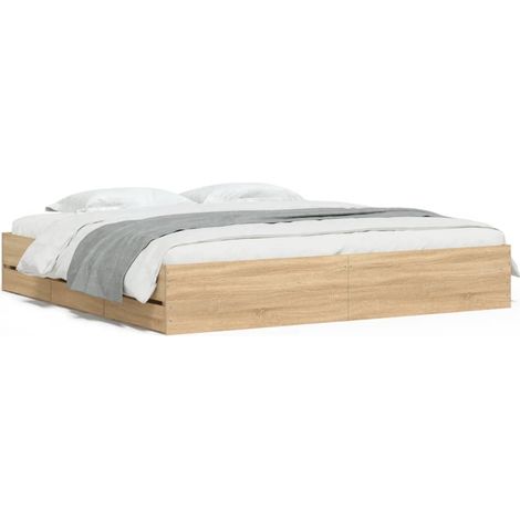 Maison Exclusive - Giroletto Cassetti Rovere Sonoma 200x200 cm Legno Multistrato