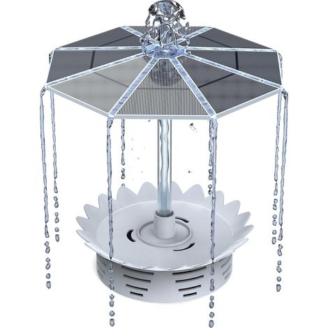 Fontaine Solaire d'extérieur 3,5 W 2024 avec Panneau Solaire Amovible pour étangs, Jardins, salles de Bains pour Oiseaux, étangs