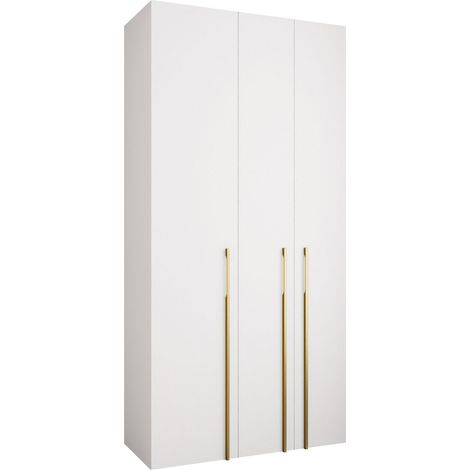 Armoire Hartford 571, Blanc, 246x120x52cm, Portes d'armoire: Avec des charnières, Nombre d'étagères: 8 (1/5)