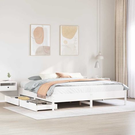 Estructura de cama sin colchón madera maciza blanca 200x200 cm vidaXL (1/5)