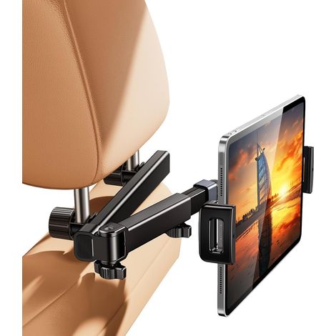 Soporte para reposacabezas de tableta para coche, brazo extensible para reposacabezas de coche, soporte para asiento trasero de coche, soporte para tableta para niños (1/5)