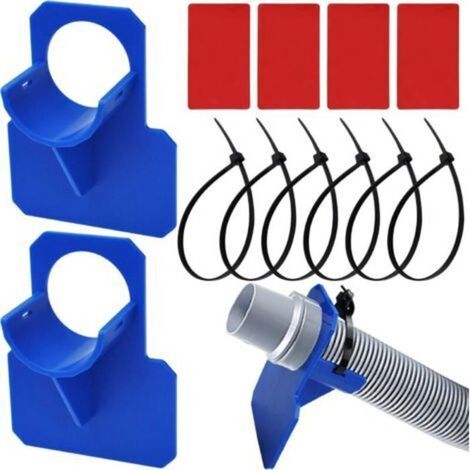 Support de tuyau d'arrosage en plastique pour piscines hors sol, avec 4 bandes adhésives et 6 attaches de câble, empêche le tu (1/5)