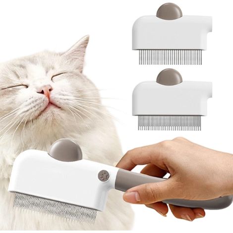 Brosse Slicker Pour Chats,Avec 3 Têtes De Rechange Brosse Anti-Poils,Convient Aux Amoureux Des Animaux, Toiletteurs, Routine Quotidienne, Maison, Salon, Bureau, Chambre, Étude (1/5)