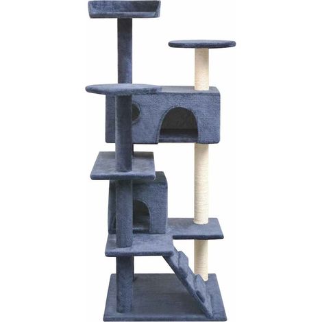 Maison Exclusive - Albero per Gatti con Tiragraffi in Sisal 125 cm Blu Scuro (1/4)