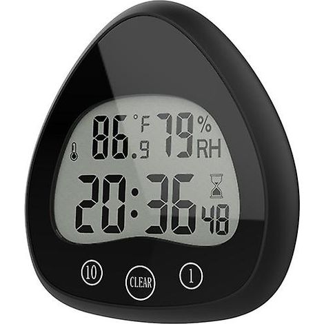 Horloge de douche numérique LCD étanche avec alarme, minuteur, thermomètre et ventouse (1/5)