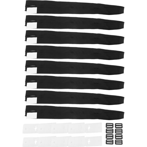 Kit de 8 attaches pour enrouleur de couverture solaire de piscine avec plaques et boucles