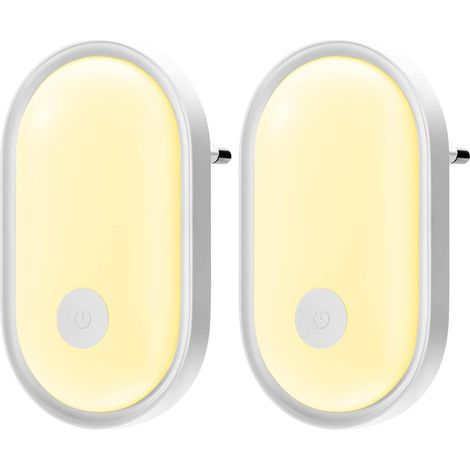 Veilleuse LED Prise Electrique avec Commande Tactile, Lampe Nuit avec Capteur de Crépuscule et Luminosité Réglable, Veilleuse Enfants pour Chambre de Bébé, Escalier, Couloir, Cuisine (1/5)