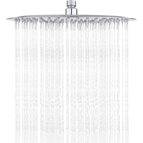 Stainless Steel Shower Head - Water Saving Shower, 30CM Round Shower Head, Universal Rain Shower Head 1/2 Inch Thread, 360° Rotatable, 30° Tiltable, Easy to Install and Clean