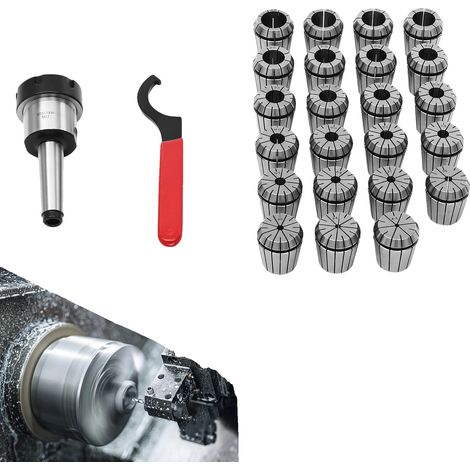 Set di mandrini a molla, 23 mandrini, campo di serraggio 4-26 mm, precisione 0,001 mm, dimensioni cassetta degli attrezzi 45278,5 cm, cono gambo MK3 (1/5)