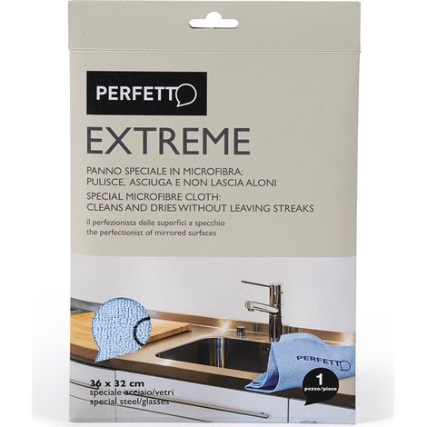 Perfetto Extreme Chiffon Multi-usages pour Acier/vitres, Tissu, Bleu, 36 x 32 x 0,5 cm (1/3)