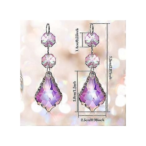 20 cristaux de 38 mm en forme de feuille pour lustre pendentifs perles et ornements suspendus. (1/4)