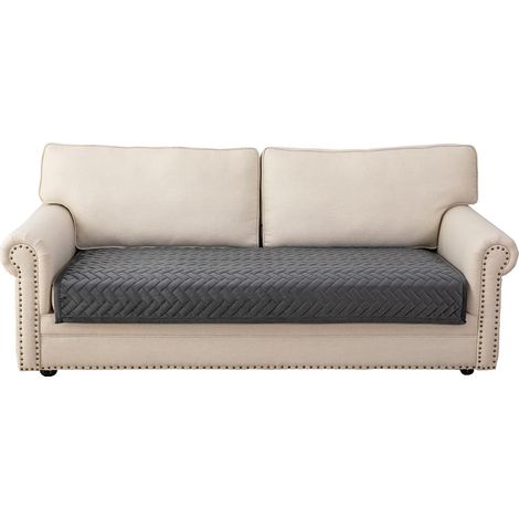 Housse Canapé 3 Places avec Accoudoirs pour Chien Chat Enfant Gris Foncé 90x160 cm (Seulement 1 Pièce) (1/5)