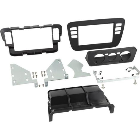 Kit Facade autoradio 2DIN compatible avec Seat Mii Skoda Citigo VW Up ap11 - Noir vide poche Clim manuelle