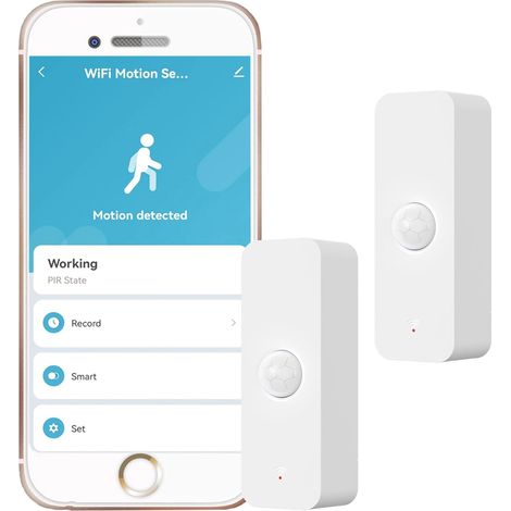 Capteur de Mouvement WiFi PIR : détecteur de Mouvement intérieur Intelligent avec alertes et enregistrements de Notification d'application, Batterie Incluse, détecteur de Mouvement Infrarouge 2 pièce (1/5)