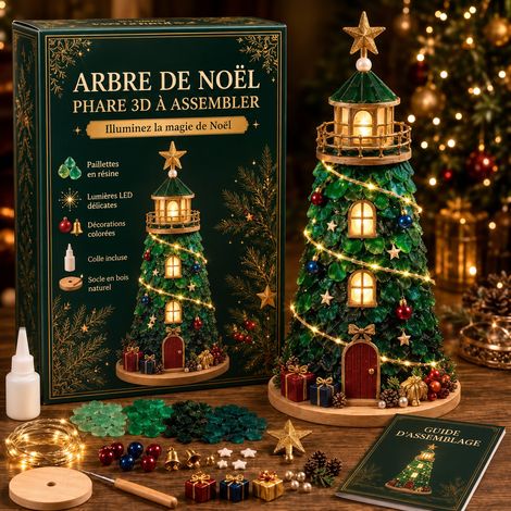Kit figurine lumineuse DIY Sapin de Noël - phare décoration de fête pour débutant 500 g – Livraison gratuite